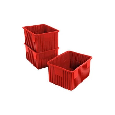 Quantum Storage Systems GEC 153; Plastic Dividable Grid Container - DG93120, 22-1/2"L x 17-1/2"W x 12"H, Red DG93120RD